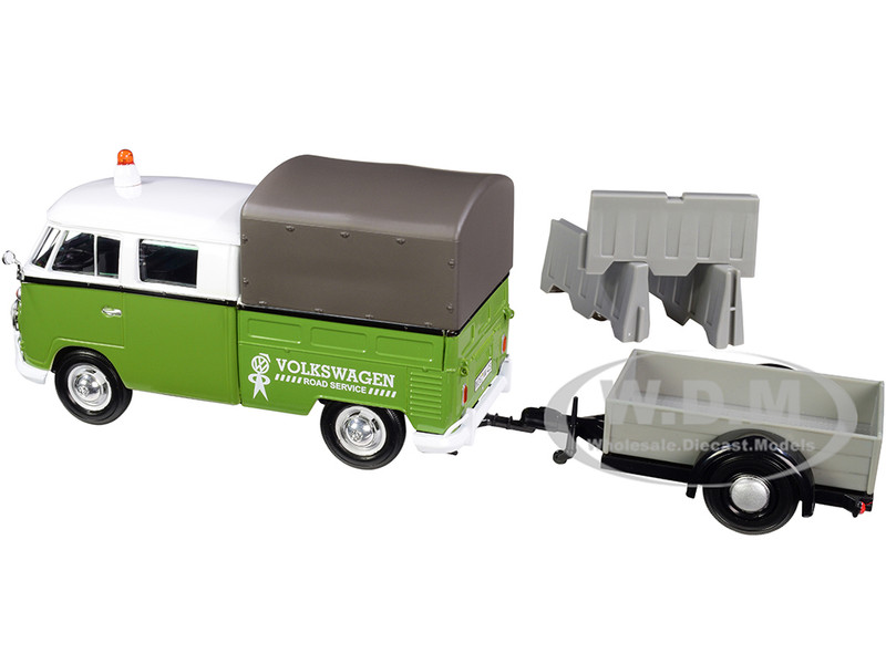 Volkswagen T1 Pickup Canopy Green White Trailer Road Service