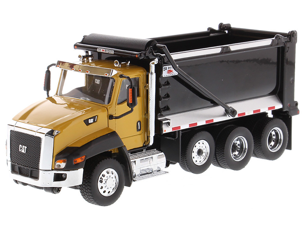Cat CT660 Dump Truck Yellow Black 1:50 Model DIECAST MASTERS 
