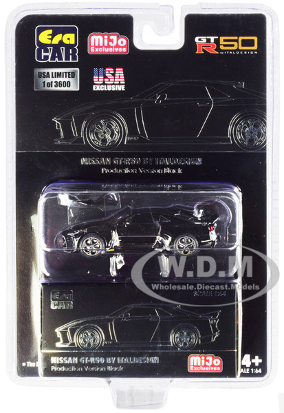 Nissan GT-R50 Italdesign Black Dark Gray Wheels Limited Edition 3600 pieces 1/64 Diecast Model Car Era Car ESPMJ002B
