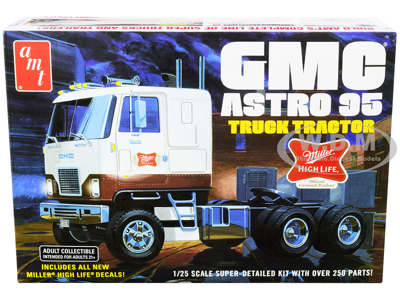 Skill 3 Model Kit GMC Astro 95 Truck Tractor Miller 1/25 Scale Model AMT AMT1230