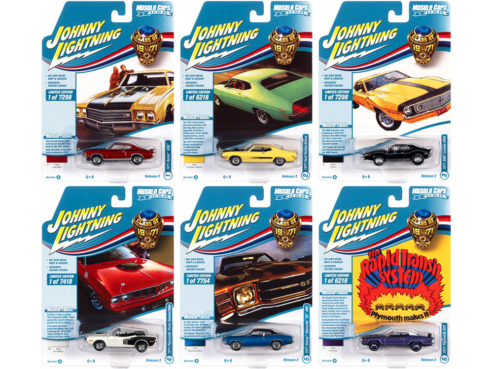 Damaged Muscle Cars USA 2019 Set of 6 1/64 Johnny Lightning Jlmc020 a for sale online
