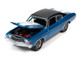 1971 Chevrolet Chevelle SS 454 Mulsanne Blue Metallic Flat Black Top White Stripes Class of 1971 Limited Edition 7754 pieces Worldwide Muscle Cars USA Series 1/64 Diecast Model Car Johnny Lightning JLMC026 JLSP154 A