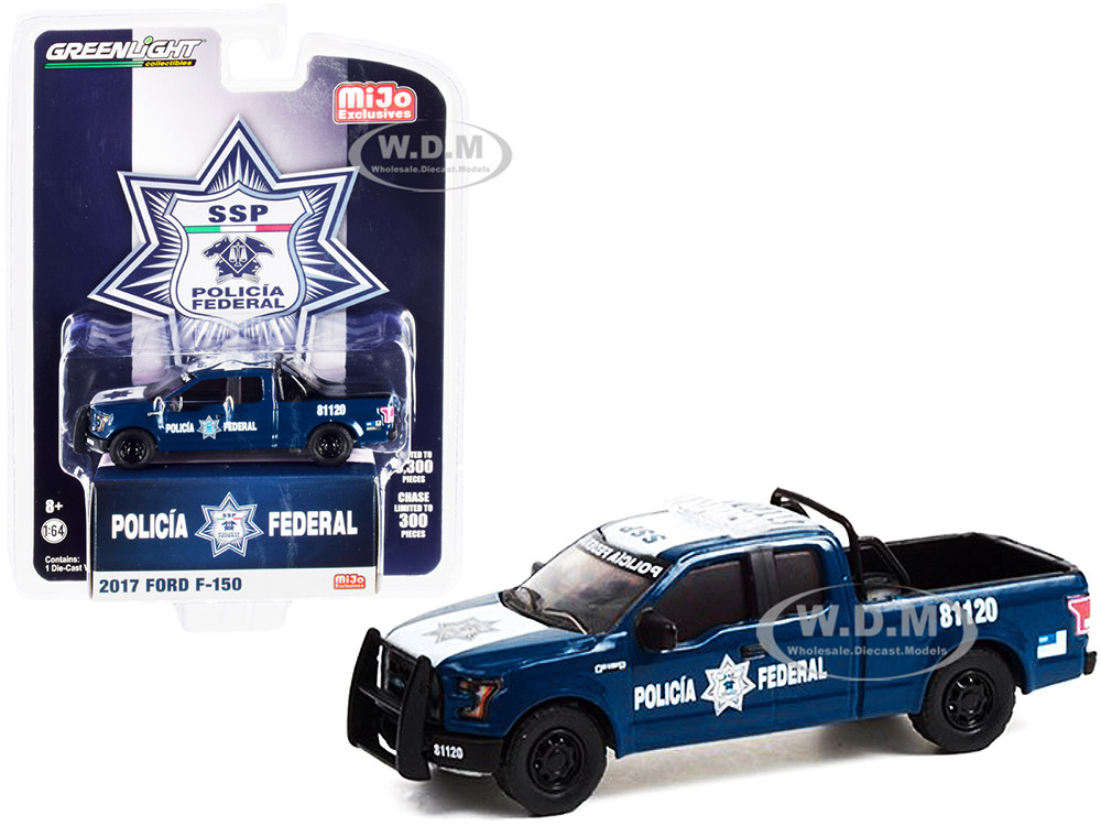 2017 FORD F-150 TRUCK POLICIA FEDERAL DE MEXICO POLICE 1//64 BY GREENLIGHT 51380