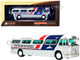 1959 GM PD4104 Motorcoach Bus El Paso Texas Chihuahuenses Silver White Red Blue Stripes Vintage Bus & Motorcoach Collection 1/87 HO Diecast Model Iconic Replicas 87-0315
