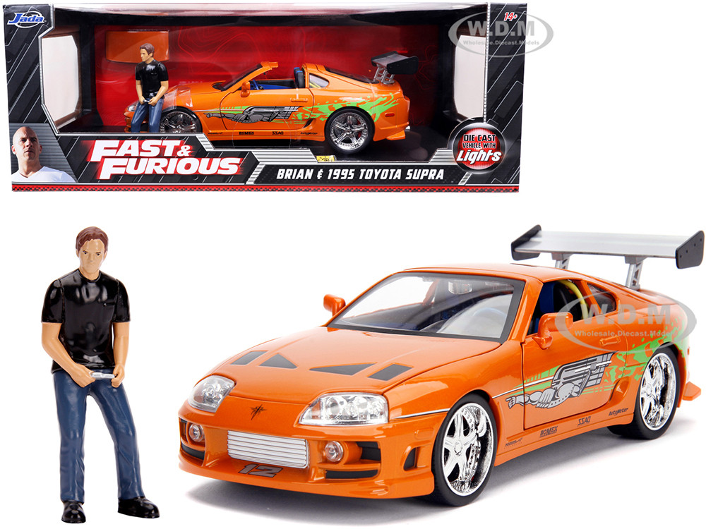 Orange Jada 1:18 Fast and Furious Brian’s 1995 Toyota Supra NEW In Box 