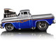 1955 Chevrolet Cameo Pickup Truck Gray Blue Metallic with Flames 1/64 Diecast Model Car Muscle Machines 15526-15553