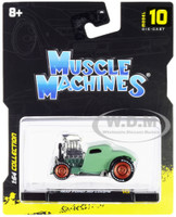 1933 Ford 3W Coupe Light Green 1/64 Diecast Model Car Muscle Machines 15546