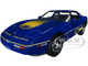 1988 Chevrolet Corvette C4 Dark Blue Yellow Stripes Corvette Challenge Race Car 1/18 Diecast Model Car Greenlight 13597