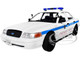 2008 Ford Crown Victoria Police Interceptor CAPS White Blue Stripes Chicago Police Department Hot Pursuit Series 1/24 Diecast Model Car Greenlight 85533