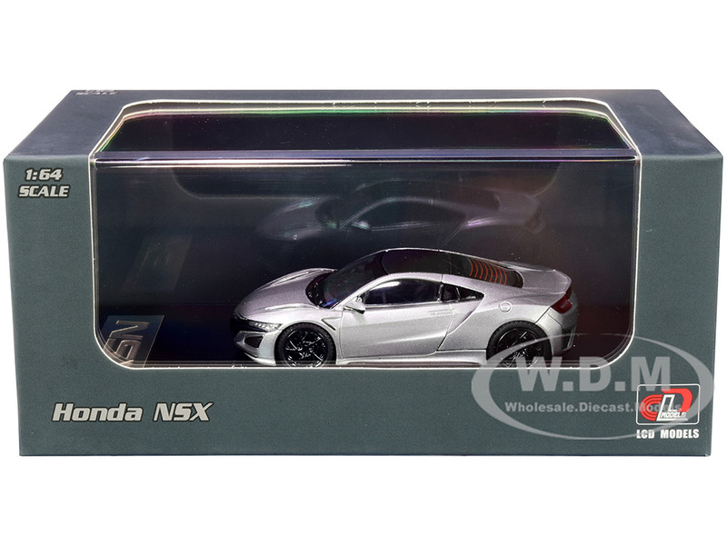 Honda NSX Silver Metallic Carbon Top 1/64 Diecast Model Car LCD Models 64004