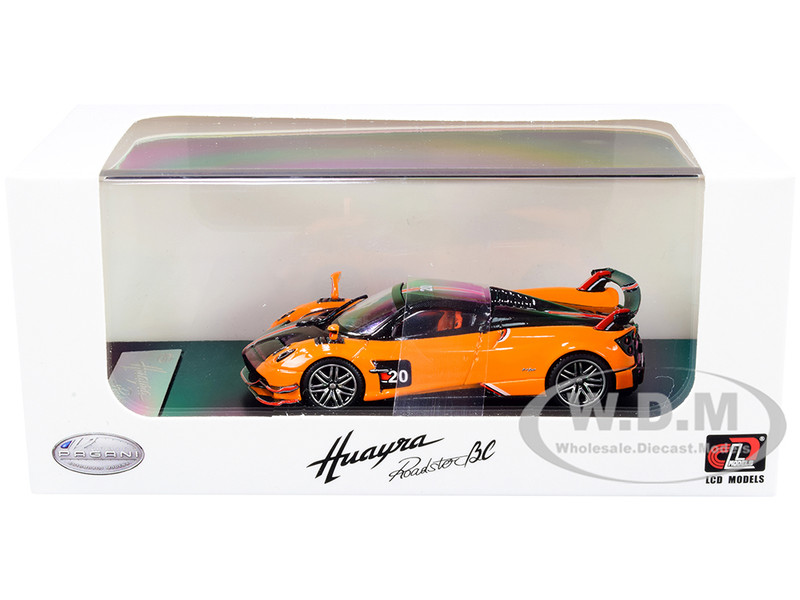 Pagani Huayra Roadster BC Orange Carbon Red White Stripes 1/64 Diecast Model Car LCD Models 64011