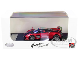 Pagani Huayra Roadster BC Red Metallic Carbon Red White Stripes 1/64 Diecast Model Car LCD Models 64011