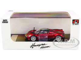 Pagani Huayra Roadster Red Metallic Carbon Top Carbon Accents 1/64 Diecast Model Car LCD Models 64015