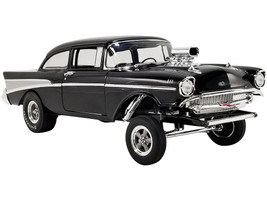 1957 Chevrolet Bel Air Gasser Night Stalker Black Limited Edition 1500 pieces Worldwide 1/18 Diecast Model Car ACME A1807010