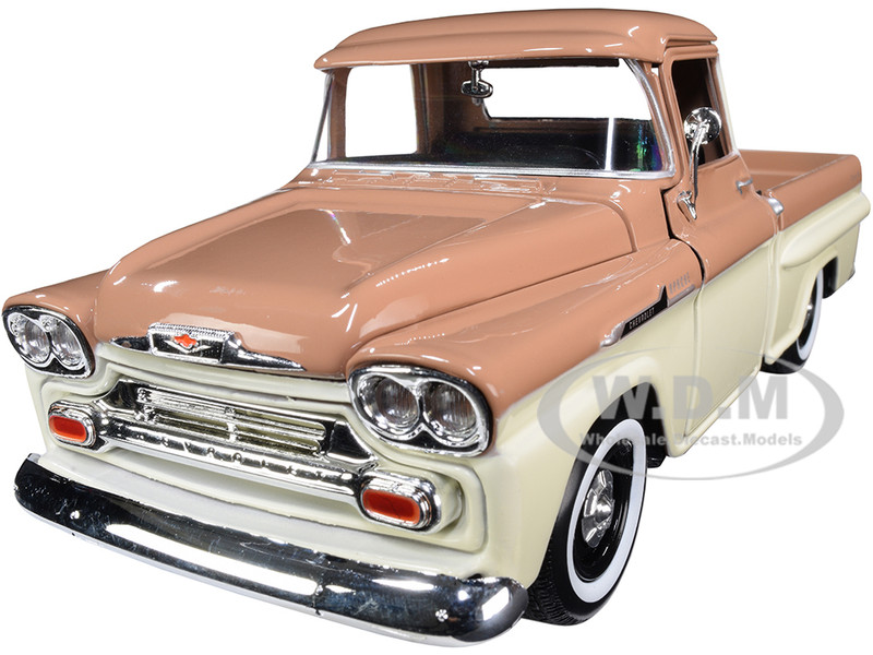 Motormax 1:24 1958 Chevrolet Apache Fleetside Pickup Diecast Model Orange 79311 