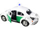 1966 Volkswagen Beetle German Police Car White and Green 1/24 Diecast Model Car Motormax 79588