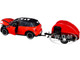 Mini Cooper S Countryman Travel Trailer Red and Black City Classics Series 1/24 Diecast Model Car Motormax 79761
