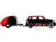 Mini Cooper S Countryman Travel Trailer Black and Red City Classics Series 1/24 Diecast Model Car Motormax 79762