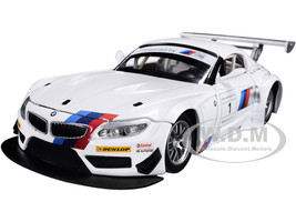 BMW Z4 GT3 #1 White Silver 1/24 Diecast Model Car Optimum Diecast 724260