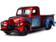 1941 Ford Pickup Truck Candy Red Blue Proto-Suit Spider-Man Diecast Figurine Marvel Series Hollywood Rides Series 1/32 Diecast Model Car Jada 33075