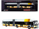 New Flyer Xcelsior XN60 Articulated Bus The Hybrid #55 Ala Moana Center The Bus City and County of Honolulu Hawaii White with Stripes The Bus & Motorcoach Collection 1/87 HO Diecast Model Iconic Replicas 87-0305