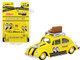 Volkswagen Beetle Low Ride Yellow Roof Rack Luggage Mooneyes Collaboration Model 1/64 Diecast Model Car Schuco & Tarmac Works T64S-006-ME1