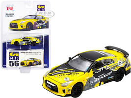 Nissan GT-R R35 RHD Right Hand Drive #73 Yellow with Graphics Dunlop Simola Hillclimb 1st Special Edition Limited Edition 1200 pieces 1/64 Diecast Model Car Era Car NS21GTRRF56