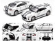 Nissan GT-R R35 Saurus RHD Right Hand Drive White Gray Stripes Limited Edition 1200 pieces 1/64 Diecast Model Car Era Car NS21GTRRN56