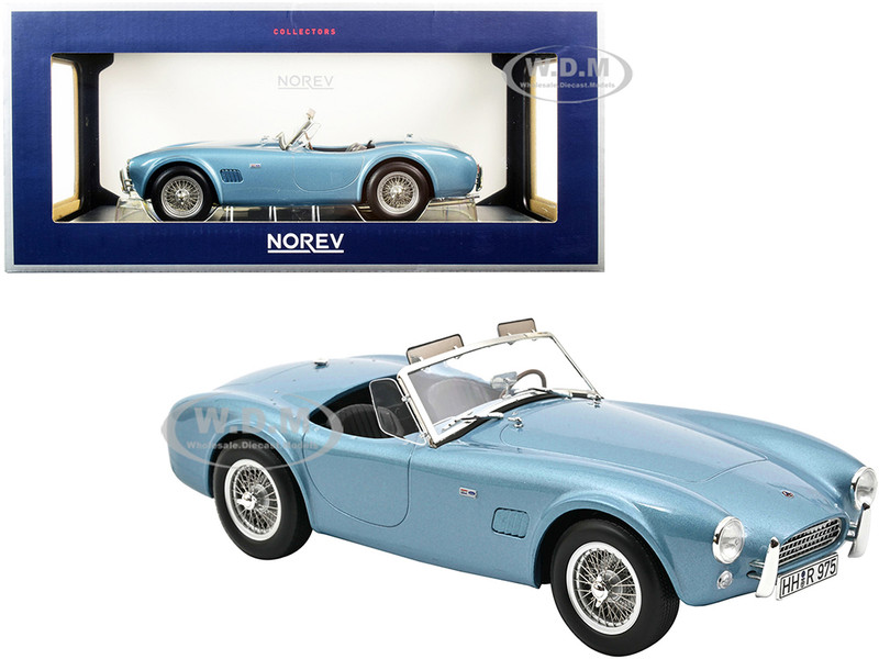 1963 Shelby AC Cobra 289 Light Blue Metallic 1/18 Diecast Model Car Norev 182756
