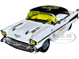 1957 Chevrolet 210 Hardtop Weiand Colonial Cream Black with Graphics Limited Edition 7000 pieces Worldwide 1/24 Diecast Model Car M2 Machines 40300-87 A