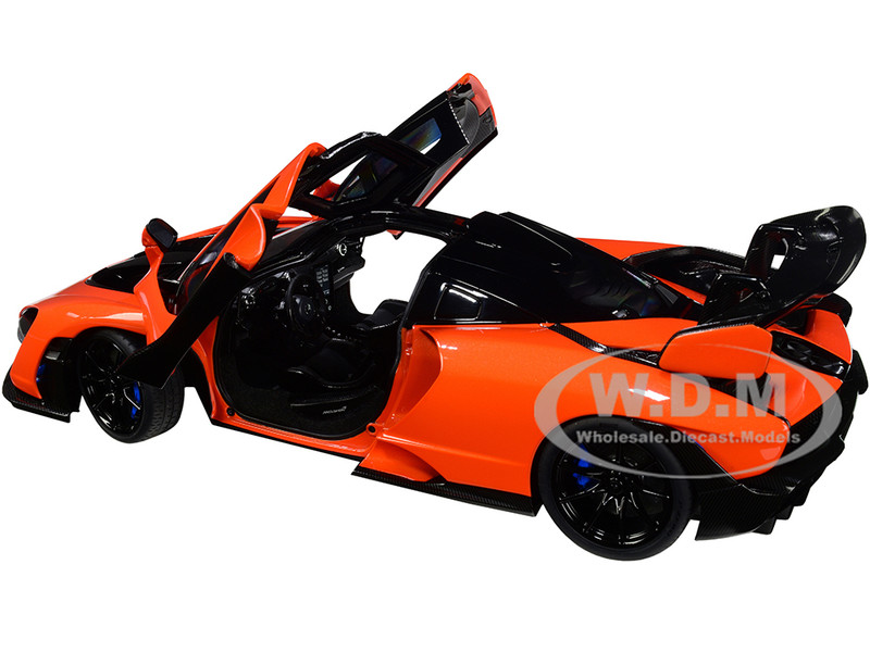 MCLAREN SENNA TROPHY MIRA ORANGE & BLACK 1/18 MODEL CAR BY AUTOART
