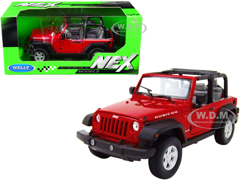 Jeep Wrangler Rubicon Red NEX Models 1/24 Diecast Model Car Welly 22489