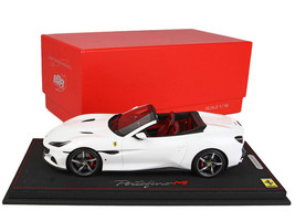 Ferrari Portofino M Convertible Bianco Cervino White DISPLAY CASE Limited Edition 22 pieces Worldwide 1/18 Model Car BBR P18193 E