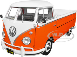 Volkswagen T1 Pickup Truck Orange White with Surfboard 1/18 Diecast Model Car Solido S1806701