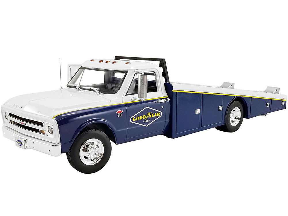 1967 Chevrolet C30 Ramp Truck Goodyear Tires Blue and White Limited  Edition to 460 pieces Worldwide 1/18 Diecast Model Car by ACME