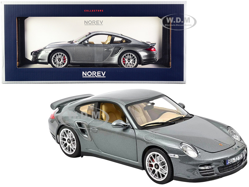2010 Porsche 911 Turbo Gray Metallic 1/18 Diecast Model Car Norev 187623