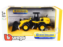 New Holland W170D Wheel Loader Yellow Black New Holland Agriculture Series 1/50 Diecast Model Bburago 32083