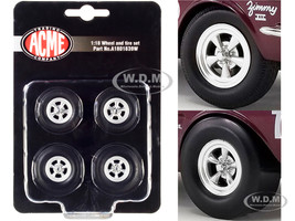 Chrome Drag Wheel and Tire Set of 4 Pieces From 1932 Ford 3 Window 1/18 by Acme for sale online