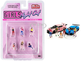 Girls Night Out 6 piece Diecast Figurine Set for 1/64 Scale Models American Diorama 76477