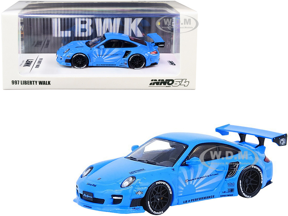 997 LBWK Liberty Walk Baby Blue 1/64 Diecast Model Car by INNO Models