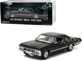 1967 Chevrolet Impala Sport Sedan Tuxedo Black 1/24 Diecast Model Car Greenlight 84035