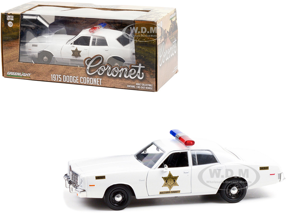 Greenlight 1:64 1975 Dodge Coronet Cream Hazzard County Sheriff Loose 