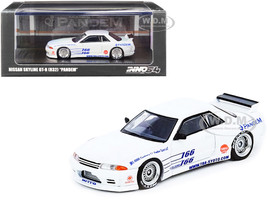 Nissan Skyline GT-R R32 Pandem Rocket Bunny RHD Right Hand Drive White with Graphics 1/64 Diecast Model Car Inno Models IN64-R32P-WHI