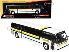 1999 TMC RTS Transit Bus #BM1 Manhattan New York Command Bus Company White with Yellow and Green Stripes The Vintage Bus & Motorcoach Collection 1/87 HO Diecast Model Iconic Replicas 87-0316