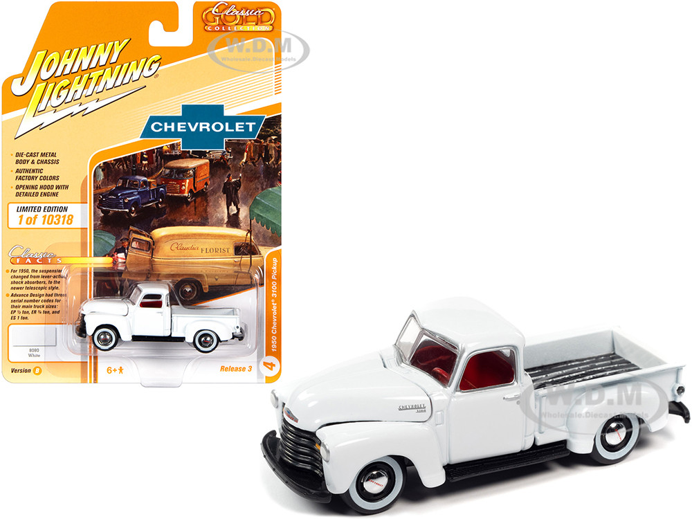 1950 Chevrolet 3100 Pickup Truck White Classic Gold Collection Series  Limited Edition 10318 pieces Worldwide 1/