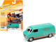 1976 Dodge Tradesman Van Custom Mint Green and Gold with Graphics Classic Gold Collection Series Limited Edition 9718 pieces Worldwide 1/64 Diecast Model Car Johnny Lightning JLCG026 JLSP167 B