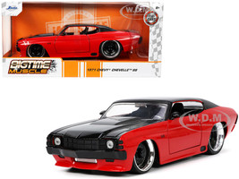 1971 Chevrolet Chevelle SS Black and Red Bigtime Muscle Series 1/24 Diecast Model Car Jada 33041