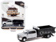 2018 Ram 3500 Dually Landscaper Dump Truck Bright Silver Metallic and Black Dually Drivers Series 8 1/64 Diecast Model Car Greenlight 46080 E