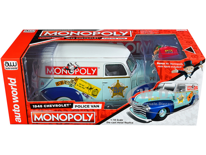 1948 Chevrolet Panel Police Van with Mr. Monopoly Figurine 