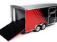 Four Wheel Enclosed Car Trailer Yokohama Motorsports Black Red for 1/18 Scale Model Cars Autoworld CP7838